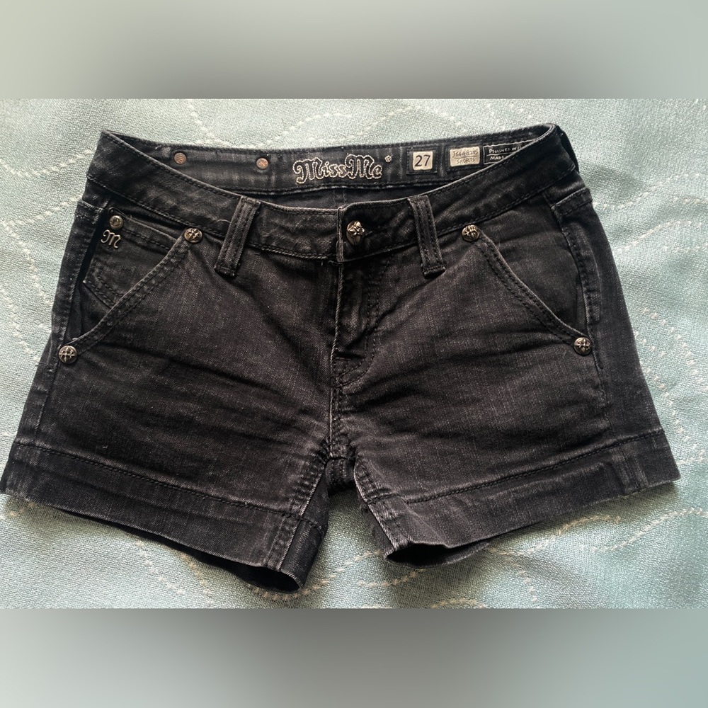 Miss Me Black Jean Shorts with Crystals US Size 27
